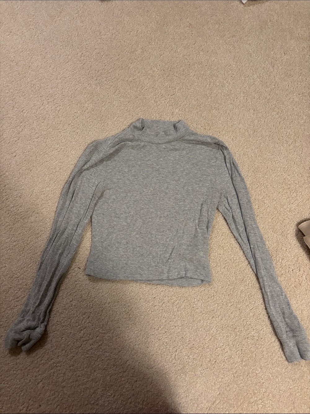 Nordstrom Heather Gray Long-Sleeve Mock Neck Top